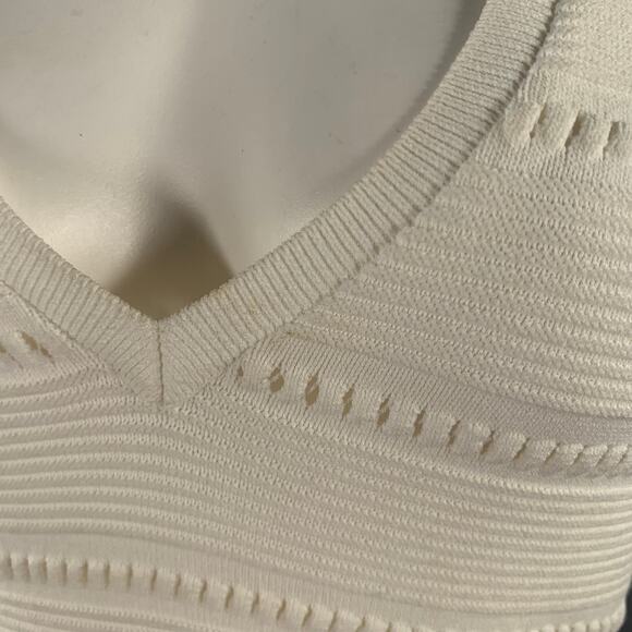 DSQUARED2 Size M White Rayon Polyamide Textured Short Sleeve Dress - Picture 9 of 15